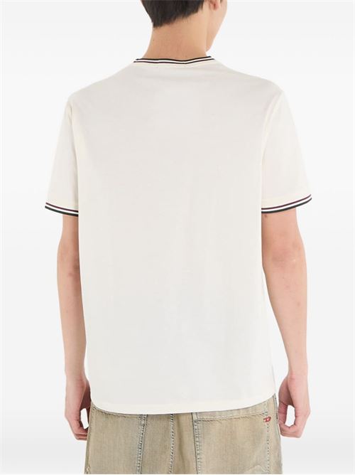 T-shirt uomo Fred Perry panna e verde con bordino FRED PERRY | M158884A